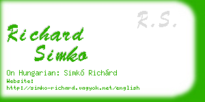 richard simko business card