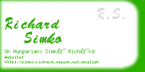 richard simko business card